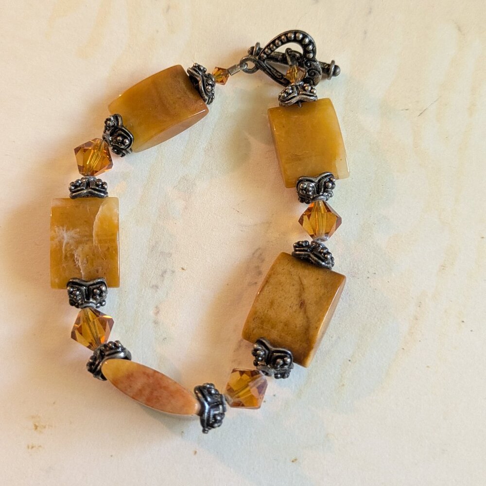 Rust Amber Coral Umber Orange Bracelet  EUC